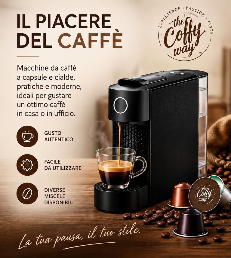 Il piacere del caffè - macchine da caffè a capsule per ufficio, The Coffy Way
