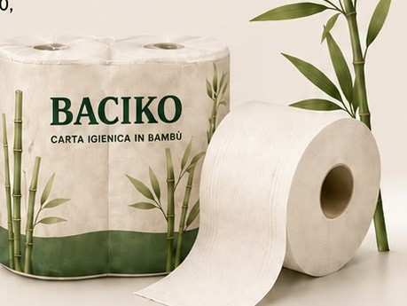 Rotolo di carta igienica e asciugatutto Baciko in bambù